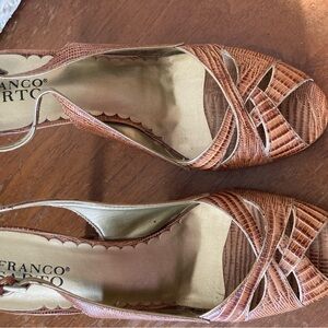 Franco Sarto Brown Woven Heels
